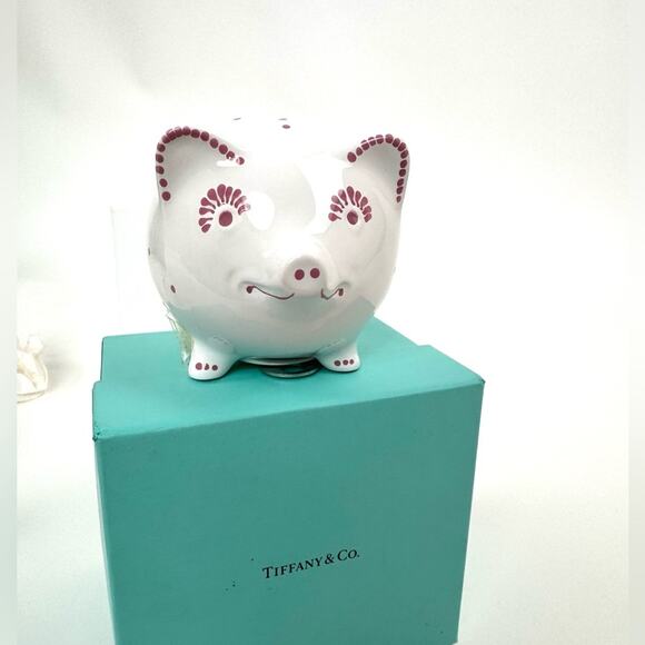Tiffany & Co.Piggy Bank, NIB, original key and lock w/hallmark painted SOLD OUT - Picture 1 of 10